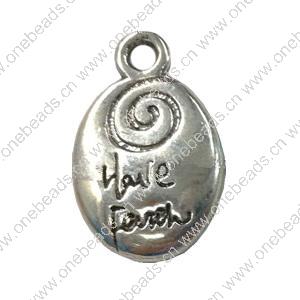 Pendant. Fashion Zinc Alloy jewelry findings. Fat Oval 20x12mm. Sold by Bag