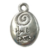Pendant. Fashion Zinc Alloy jewelry findings. Fat Oval 20x12mm. Sold by Bag
