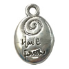 Pendant. Fashion Zinc Alloy jewelry findings. Fat Oval 20x12mm. Sold by Bag