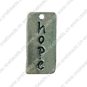 Pendant. Fashion Zinc Alloy jewelry findings. Rectangle 19x8mm. Sold by Bag