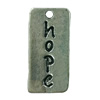 Pendant. Fashion Zinc Alloy jewelry findings. Rectangle 19x8mm. Sold by Bag