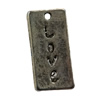Pendant. Fashion Zinc Alloy jewelry findings. Rectangle 19x10mm. Sold by Bag
