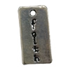 Pendant. Fashion Zinc Alloy jewelry findings. Rectangle 19x10mm. Sold by Bag
