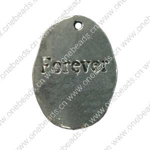Pendant. Fashion Zinc Alloy jewelry findings. Fat Oval 25x18mm. Sold by Bag