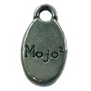 Pendant. Fashion Zinc Alloy jewelry findings. Fat Oval 12x8mm. Sold by Bag
