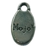 Pendant. Fashion Zinc Alloy jewelry findings. Fat Oval 12x8mm. Sold by Bag