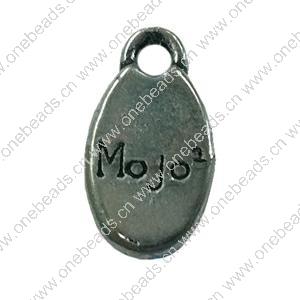 Pendant. Fashion Zinc Alloy jewelry findings. Fat Oval 12x8mm. Sold by Bag