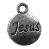 Pendant. Fashion Zinc Alloy jewelry findings. Flat Round 15x10mm. Sold by Bag