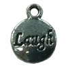 Pendant. Fashion Zinc Alloy jewelry findings. Flat Round 15x10mm. Sold by Bag
