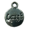 Pendant. Fashion Zinc Alloy jewelry findings. Flat Round 15x10mm. Sold by Bag