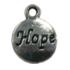 Pendant. Fashion Zinc Alloy jewelry findings. Flat Round 15x10mm. Sold by Bag
