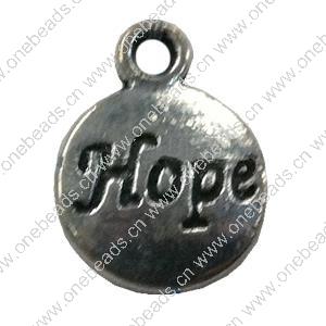 Pendant. Fashion Zinc Alloy jewelry findings. Flat Round 15x10mm. Sold by Bag