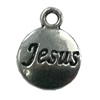 Pendant. Fashion Zinc Alloy jewelry findings. Flat Round 15x10mm. Sold by Bag