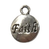 Pendant. Fashion Zinc Alloy jewelry findings. Flat Round 15x10mm. Sold by Bag
