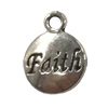 Pendant. Fashion Zinc Alloy jewelry findings. Flat Round 15x10mm. Sold by Bag