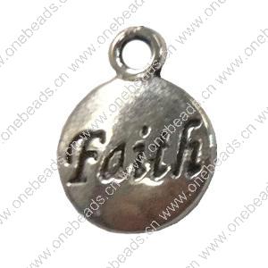 Pendant. Fashion Zinc Alloy jewelry findings. Flat Round 15x10mm. Sold by Bag