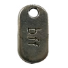 Pendant. Fashion Zinc Alloy jewelry findings. Rectangle 18x10mm. Sold by Bag