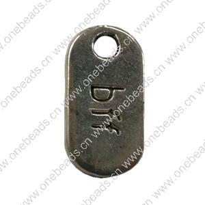 Pendant. Fashion Zinc Alloy jewelry findings. Rectangle 18x10mm. Sold by Bag