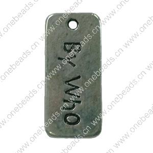 Pendant. Fashion Zinc Alloy jewelry findings. Rectangle 19x10mm. Sold by Bag