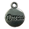 Pendant. Fashion Zinc Alloy jewelry findings. Flat Round 15x10mm. Sold by Bag
