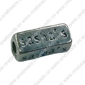 Beads. Fashion Zinc Alloy jewelry findings. Rectangle 10x6mm. Sold by Bag