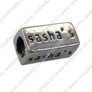 Beads. Fashion Zinc Alloy jewelry findings. Rectangle 10x8mm. Sold by Bag