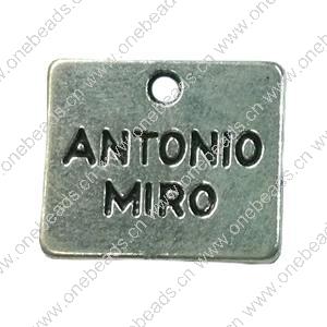 Pendant. Fashion Zinc Alloy jewelry findings. Rectangle 12x18mm. Sold by Bag