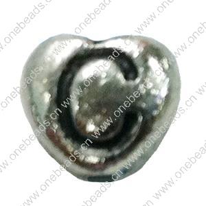 Beads. Fashion Zinc Alloy jewelry findings. Heart 8x8mm, Hole size:about 1mm Sold by Bag