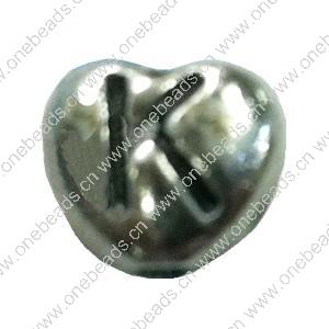 Beads. Fashion Zinc Alloy jewelry findings. Heart 8x8mm, Hole size:about 1mm Sold by Bag