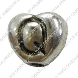 Beads. Fashion Zinc Alloy jewelry findings. Heart 8x8mm, Hole size:about 1mm Sold by Bag