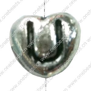 Beads. Fashion Zinc Alloy jewelry findings. Heart 8x8mm, Hole size:about 1mm Sold by Bag