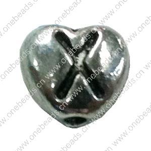 Beads. Fashion Zinc Alloy jewelry findings. Heart 8x8mm, Hole size:about 1mm Sold by Bag