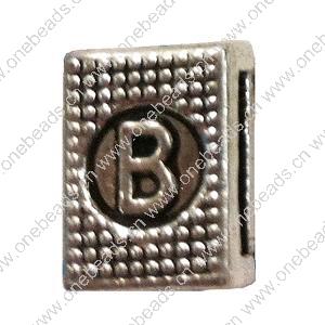 Slider, Zinc Alloy Bracelet Findinds, 10x8mm, Hole size:8mm, Sold by KG