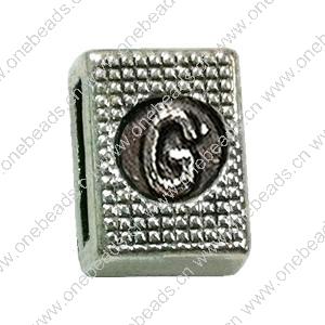 Slider, Zinc Alloy Bracelet Findinds, 10x8mm, Hole size:8mm, Sold by KG