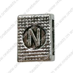 Slider, Zinc Alloy Bracelet Findinds, 10x8mm, Hole size:8mm, Sold by KG