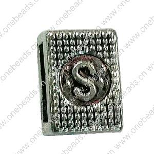 Slider, Zinc Alloy Bracelet Findinds, 10x8mm, Hole size:8mm, Sold by KG