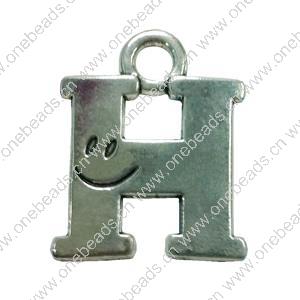 Pendant. Fashion Zinc Alloy Jewelry Findings. Letter 32x25mm. Sold by Bag