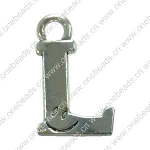 Pendant. Fashion Zinc Alloy Jewelry Findings. Letter 32x19mm. Sold by Bag