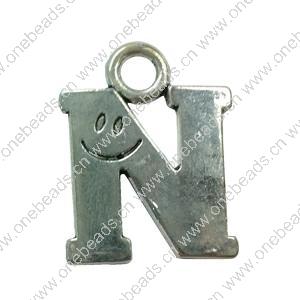 Pendant. Fashion Zinc Alloy Jewelry Findings. Letter 31x24mm. Sold by Bag
