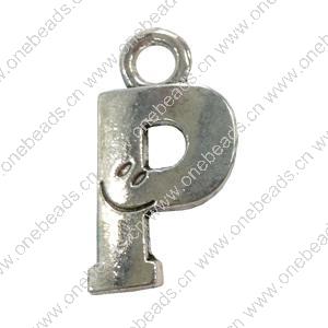 Pendant. Fashion Zinc Alloy Jewelry Findings. Letter 32x18mm. Sold by Bag