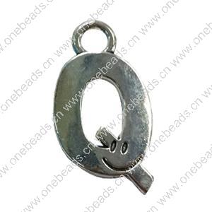 Pendant. Fashion Zinc Alloy Jewelry Findings. Letter 32x20mm. Sold by Bag