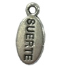 Pendant. Fashion Zinc Alloy jewelry findings. Falt Oval 15x8mm. Sold by Bag