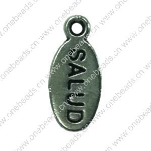 Pendant. Fashion Zinc Alloy jewelry findings. Flat Oval 15x8mm. Sold by Bag