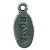 Pendant. Fashion Zinc Alloy jewelry findings. Flat Oval 15x8mm. Sold by Bag