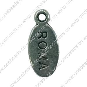 Pendant. Fashion Zinc Alloy jewelry findings. Flat Oval 15x8mm. Sold by Bag