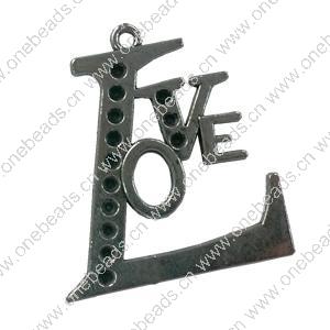 Pendant. Fashion Zinc Alloy jewelry findings. Letter 38x46mm. Sold by Bag