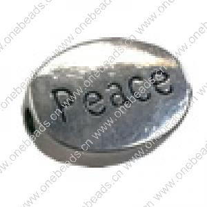 Beads. Fashion Zinc Alloy jewelry findings. Flat Oval 15x10mm. Sold by Bag