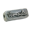 Beads. Fashion Zinc Alloy jewelry findings. Rectangle 15x8mm. Sold by Bag