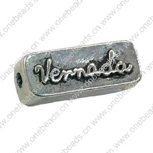 Beads. Fashion Zinc Alloy jewelry findings. Rectangle 15x8mm. Sold by Bag