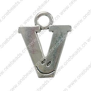Pendant. Fashion Zinc Alloy Jewelry Findings. Letter 32x26mm. Sold by Bag